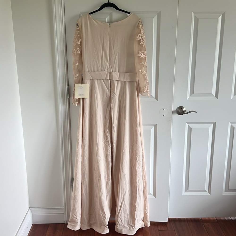 NWT Lanting Bridal Cream Colored Lace Details Wedding Gown Jumpsuit Size US 14 - Picture 8 of 10